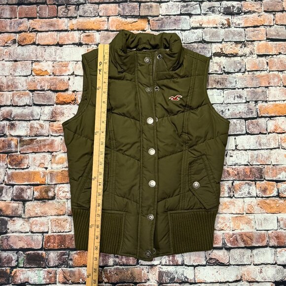 Hollister Olive Green Women's Puffer Vest Size Medium - Picture 10 of 10